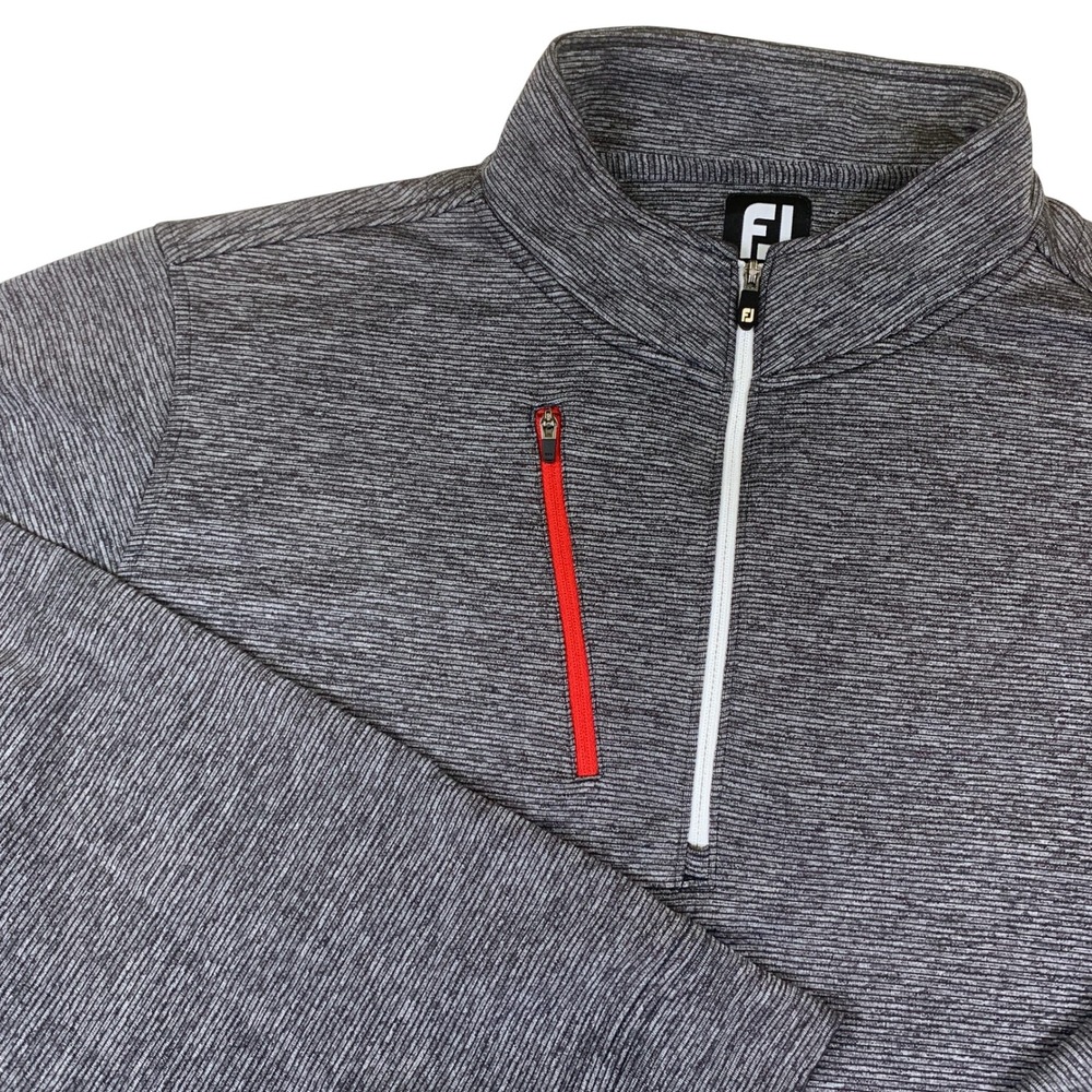 FootJoy Golf Pullover Mens XL Gray‎ Heather Quarter Zip Performance Jacket